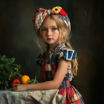 Girl in Patchwork Apron