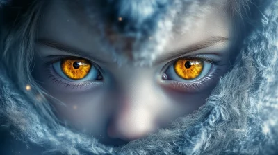 Little Girl with Wolf Eyes