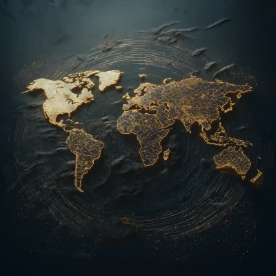 Glowing Geopolitical Map