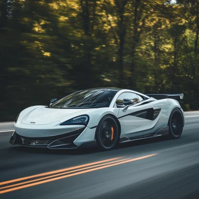 Epic White McLaren on Road