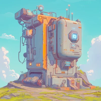 Futuristic Sci-Fi Platform Game Art