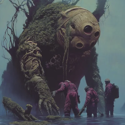 Scuba Divers and Giant Sloth