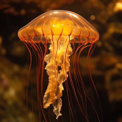 Glossy Jellyfish Underwater