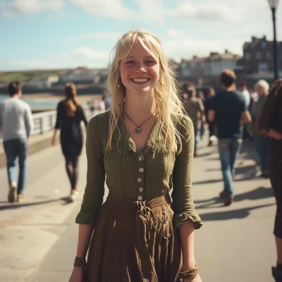 Smiling Young Woman in Whitby