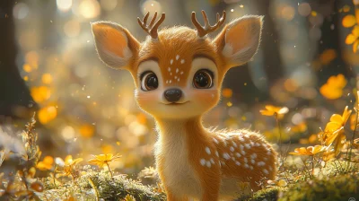 Charming Animated Deer