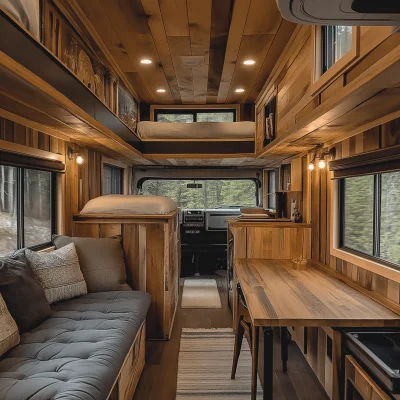 Rustic Tiny House Truck Interior