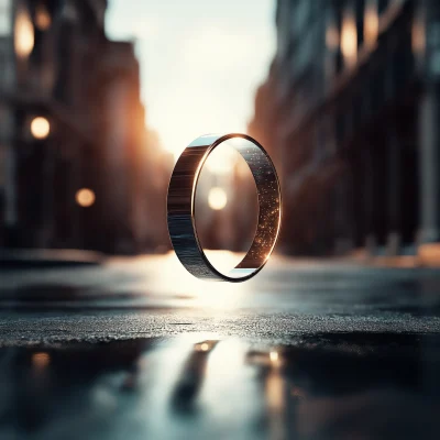 Wearable Tech Ring in Midair