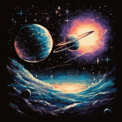 Colorful Space T-Shirt Design