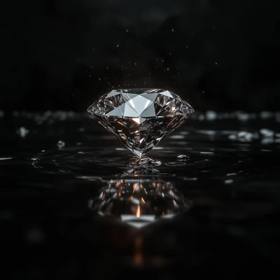 Shiny Diamond on Black Background