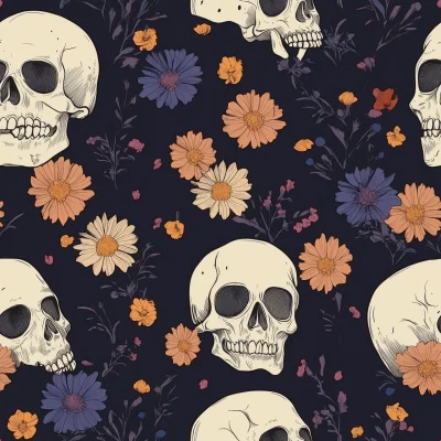 Cute Skull Comic Pattern