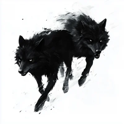 Running Black Wolves