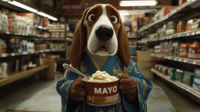 Basset Hound with Mayonnaise