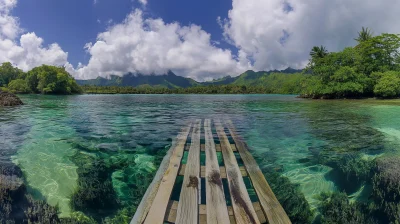 Tropical Lagoon with Dock