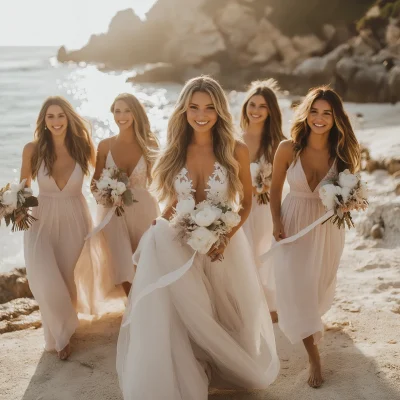 Radiant Bride with Bridesmaids