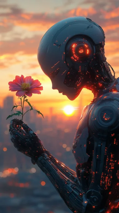 Robot with Flower