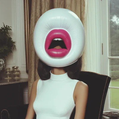 Woman with Inflatable Lips