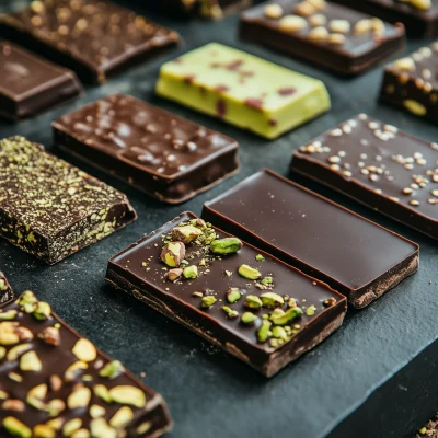 Chocolate Bars with Pistachio Filling