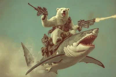 Polar Bear on Shark