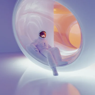 Futuristic Astronaut in Spaceship