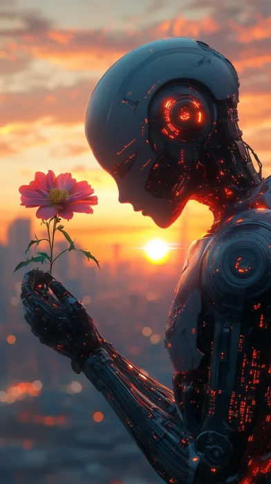 Robot Holding Flower