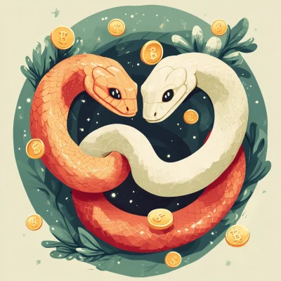 Snakes and Coins Greeting Card