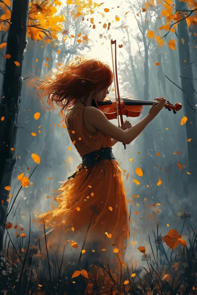 Violinist in the Forest