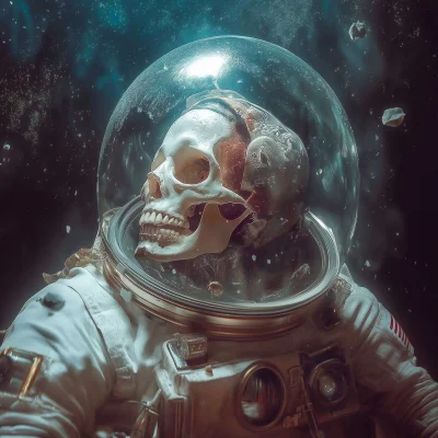 Skeletal Astronaut in Space