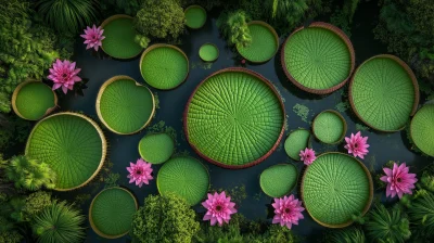 Vibrant Tropical Pond