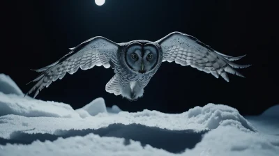 Majestic Owl in Moonlight