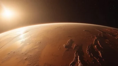 Mars Sunset Landscape