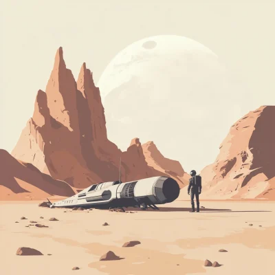 Crashed Spaceship on Mars