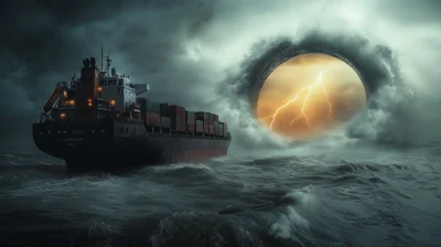 Cargo Ship in Storm