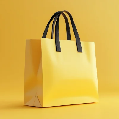 Pastel Yellow Fashion Shopping Bag Mockup