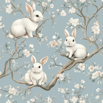 Dusty Blue Chinoiserie Easter Paper