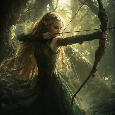 Elven Archer in the Forest