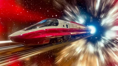 Super Speed Future Train in Space