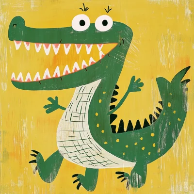 Cute Crocodile Drawing