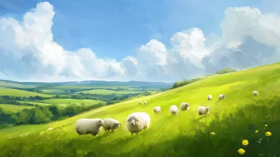 Serene Countryside Sheep