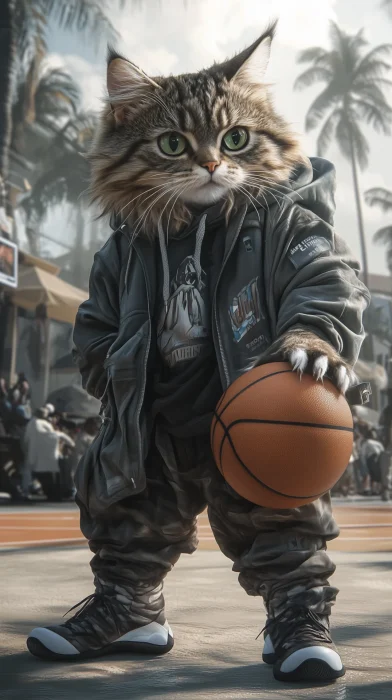 Cat Basketball Player