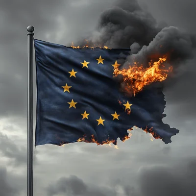 Burning European Flag