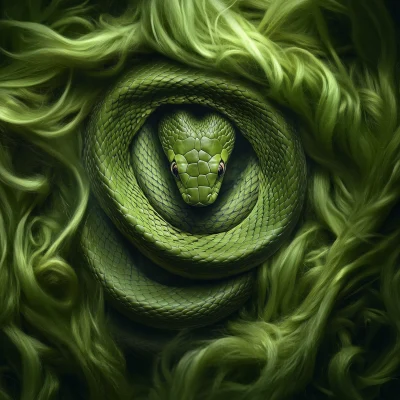 Green Snake in Grass