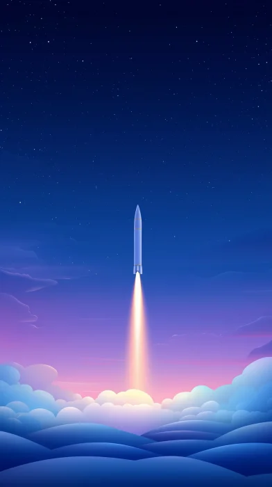 Nighttime Rocket Launch