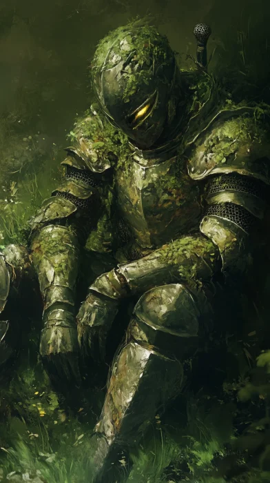 Tired Knight in Green Field