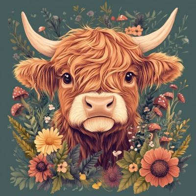 Cute Highland Cow Face