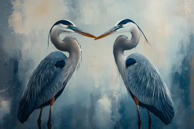 Two Herons Interaction