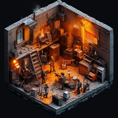 Isometric Art Inspired by Rage Against the Machine