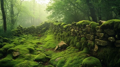 Mossy Irish Forest Ruins