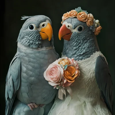 Grey Birds Wedding