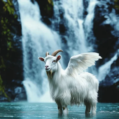 Winged Goat in Nature