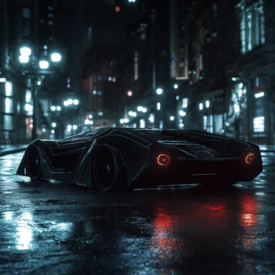 Futuristic Supercar at Night